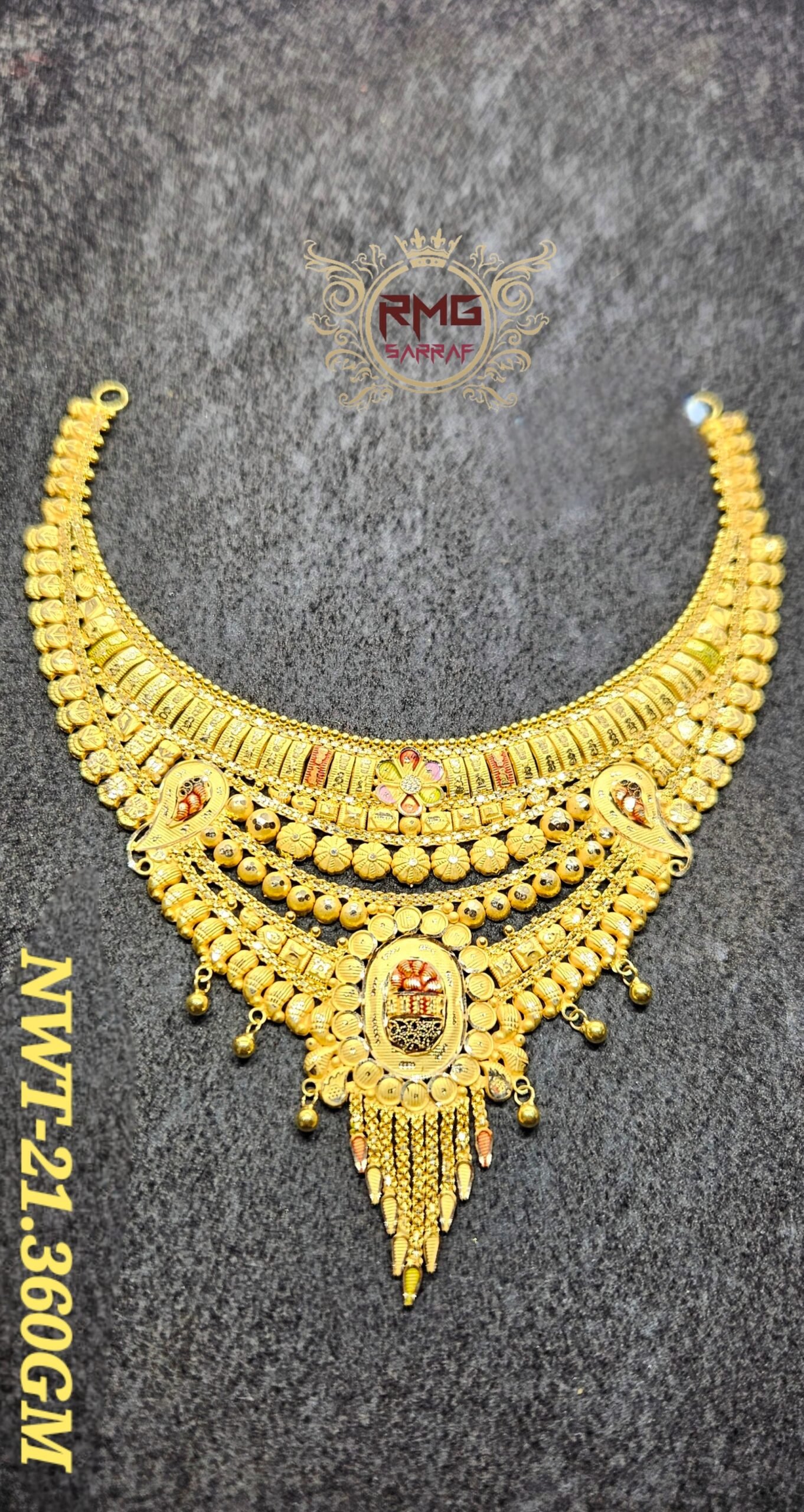 18K Gold Elaborate Traditional Designer Necklace – 21.360 GM