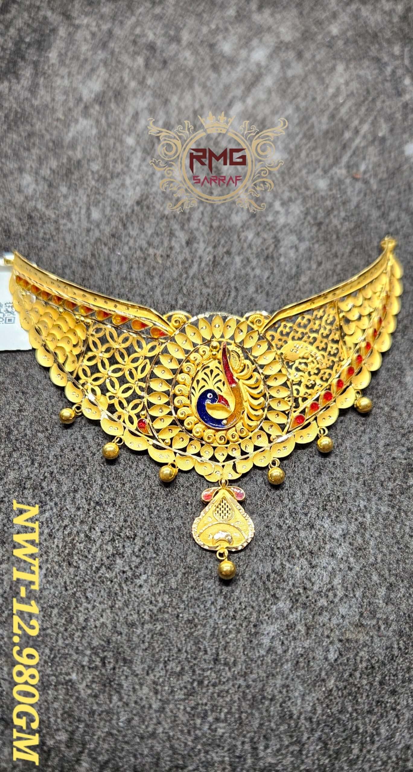 18K Gold Peacock Design Traditional Necklace – 12.980 GM