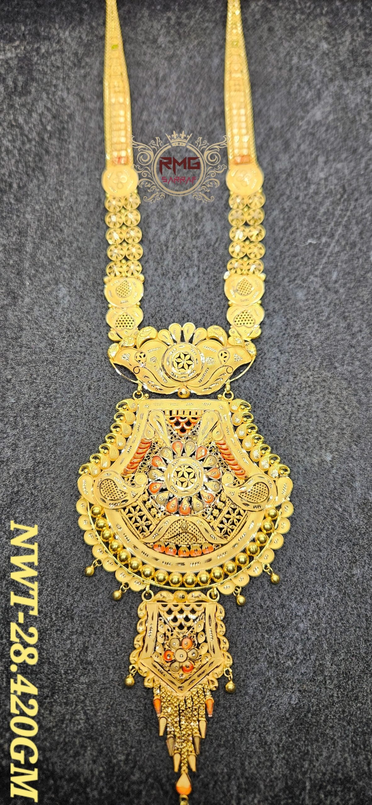 18K Gold Heavy Traditional Designer Necklace – 28.420 GM